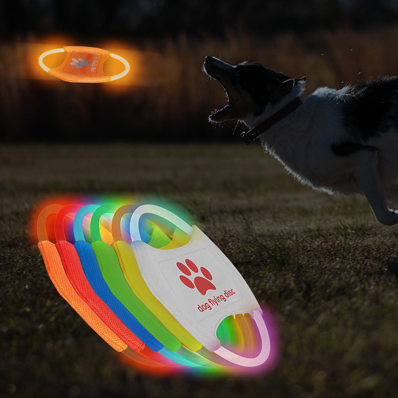Dog Flying Discs Light Glowing LED LuminousTrainning Interactive Toys