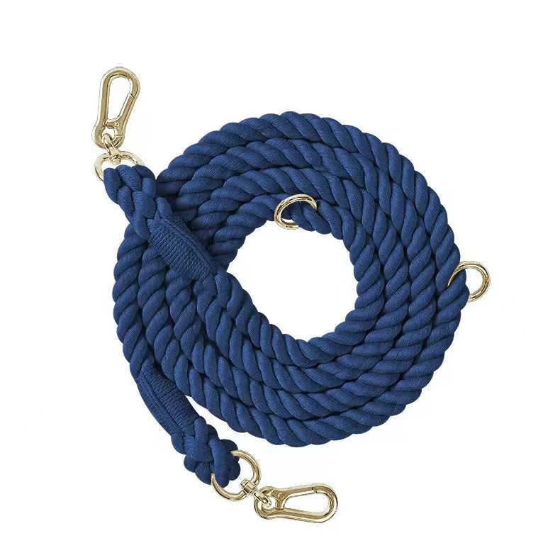 HANDS FREE DOG ROPE LEASH - ROYAL BLUE