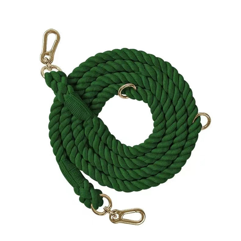 HANDS FREE DOG ROPE LEASH - HUNTER GREEN