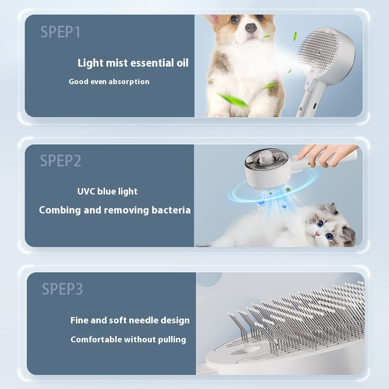 Animal Hair Remover Brush Dog And Cat Steam Brush Pet Self Cleaning